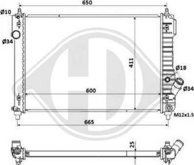 Diederichs 8692605 - Радиатор, охлаждение двигателя autospares.lv