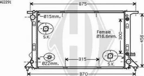 Diederichs 8101808 - Радиатор, охлаждение двигателя autospares.lv