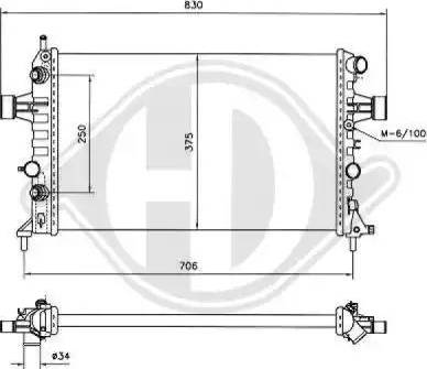 Diederichs 8180500 - Радиатор, охлаждение двигателя autospares.lv