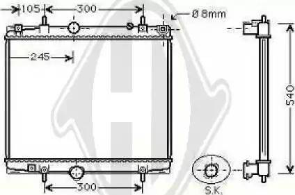 Diederichs 8349704 - Радиатор, охлаждение двигателя autospares.lv