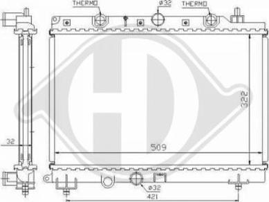 Diederichs 8703003 - Радиатор, охлаждение двигателя autospares.lv