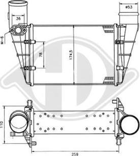 Diederichs DCA1053 - Интеркулер, теплообменник турбины autospares.lv