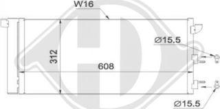 Diederichs DCC1622 - Конденсатор кондиционера autospares.lv