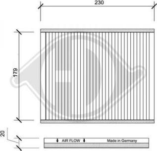 Diederichs DCI0090 - Фильтр воздуха в салоне autospares.lv