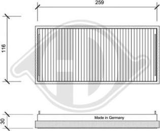 Diederichs DCI0019S - Фильтр воздуха в салоне autospares.lv