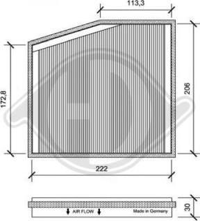 Diederichs DCI1091-1 - Фильтр воздуха в салоне autospares.lv