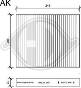 Diederichs DCI1184S - Фильтр воздуха в салоне autospares.lv