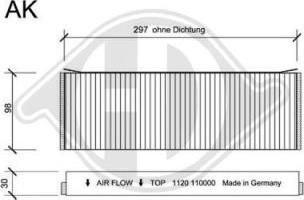 Diederichs DCI1120S - Фильтр воздуха в салоне autospares.lv