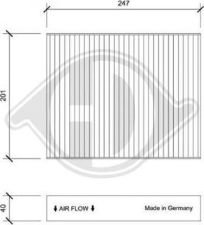 Diederichs DCI1240 - Фильтр воздуха в салоне autospares.lv