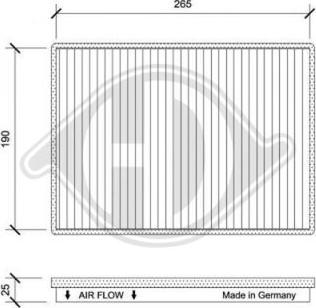 Diederichs DCI1250 - Фильтр воздуха в салоне autospares.lv