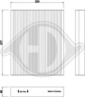 Diederichs DCI1264 - Фильтр воздуха в салоне autospares.lv