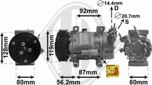 Diederichs DCK1173 - Компрессор кондиционера autospares.lv