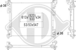 Diederichs DCM1632 - Радиатор, охлаждение двигателя autospares.lv