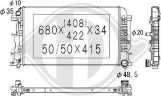 Diederichs DCM3456 - Радиатор, охлаждение двигателя autospares.lv