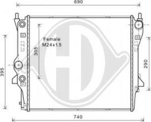 Diederichs DCM3575 - Радиатор, охлаждение двигателя autospares.lv