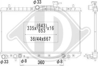 Diederichs DCM3658 - Радиатор, охлаждение двигателя autospares.lv