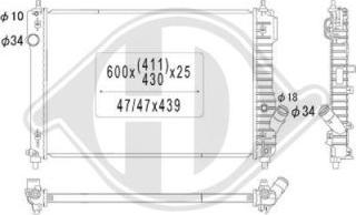 Diederichs DCM3609 - Радиатор, охлаждение двигателя autospares.lv