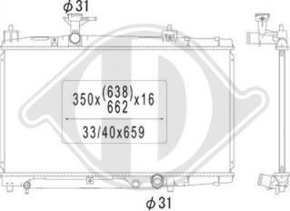 Diederichs DCM3243 - Радиатор, охлаждение двигателя autospares.lv