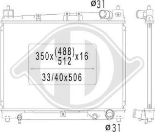 Diederichs DCM3213 - Радиатор, охлаждение двигателя autospares.lv