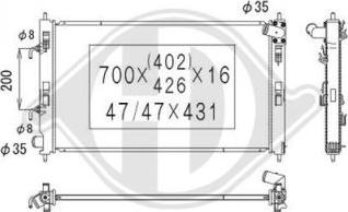 Diederichs DCM2540 - Радиатор, охлаждение двигателя autospares.lv