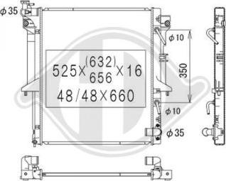 Diederichs DCM2530 - Радиатор, охлаждение двигателя autospares.lv