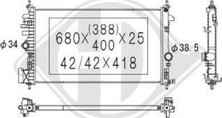 Diederichs DCM2692 - Радиатор, охлаждение двигателя autospares.lv