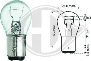 Diederichs LID10051 - Лампа накаливания, фонарь сигнала тормоза / задний габаритный autospares.lv