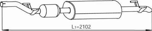 Dinex 56329 - Средний глушитель выхлопных газов autospares.lv