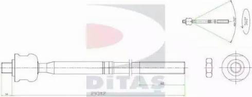 Ditas A2-5633 - Осевой шарнир, рулевая тяга autospares.lv