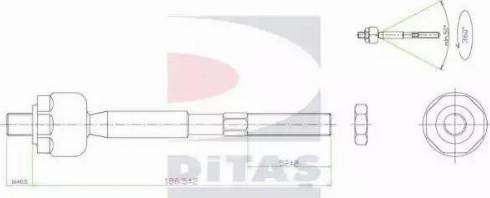 Ditas A2-5637 - Осевой шарнир, рулевая тяга autospares.lv