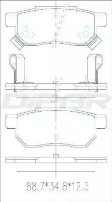 Ditas DFB5215 - Тормозные колодки, дисковые, комплект autospares.lv