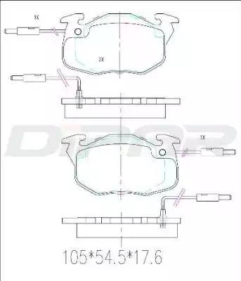 Ditas DFB1154 - Тормозные колодки, дисковые, комплект autospares.lv