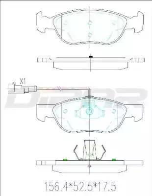 Ditas DFB1132 - Тормозные колодки, дисковые, комплект autospares.lv