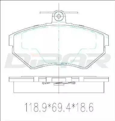 Ditas DFB3032 - Тормозные колодки, дисковые, комплект autospares.lv