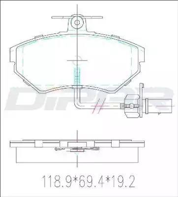 Ditas DFB3232 - Тормозные колодки, дисковые, комплект autospares.lv