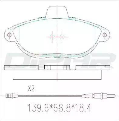 Ditas DFB2932 - Тормозные колодки, дисковые, комплект autospares.lv