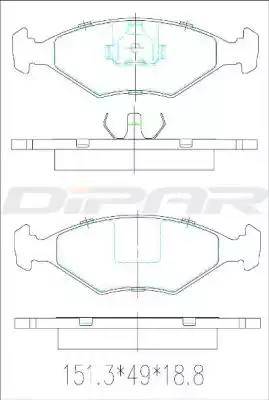 Ditas DFB2416 - Тормозные колодки, дисковые, комплект autospares.lv