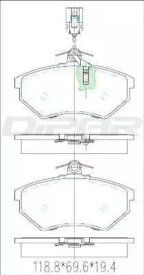 Ditas DFB2588 - Тормозные колодки, дисковые, комплект autospares.lv