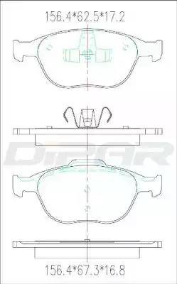 Ditas DFB2532 - Тормозные колодки, дисковые, комплект autospares.lv