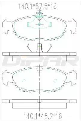 Ditas DFB2040 - Тормозные колодки, дисковые, комплект autospares.lv