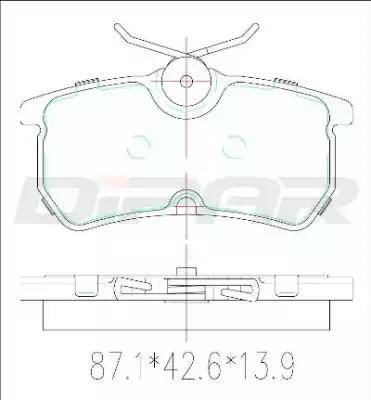 Ditas DFB2359 - Тормозные колодки, дисковые, комплект autospares.lv