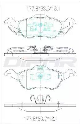 Ditas DFB2358 - Тормозные колодки, дисковые, комплект autospares.lv