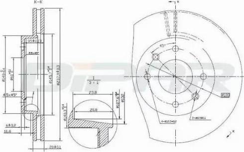 Ditas DFD1004 - Тормозной диск autospares.lv