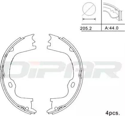 Ditas DPB1009 - Комплект тормозных колодок, барабанные autospares.lv