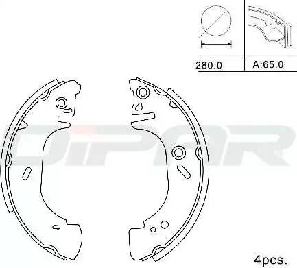 Ditas DPB1008 - Комплект тормозных колодок, барабанные autospares.lv