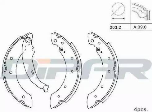 Ditas DPB1016 - Комплект тормозных колодок, барабанные autospares.lv