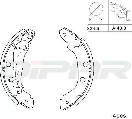 Ditas DPB1018 - Комплект тормозных колодок, барабанные autospares.lv