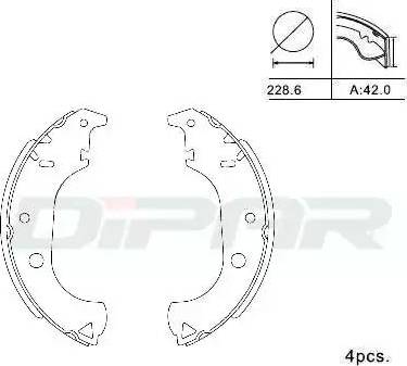 Ditas DPB1024 - Комплект тормозных колодок, барабанные autospares.lv