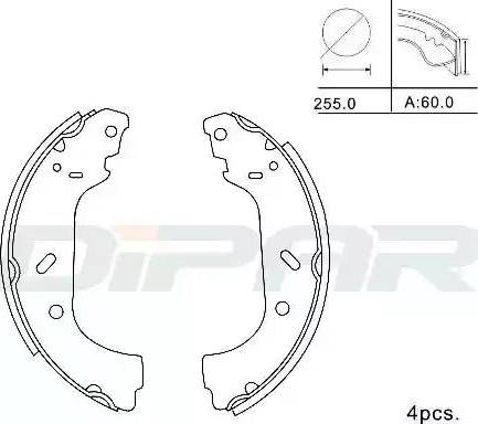 Ditas DPB1025 - Комплект тормозных колодок, барабанные autospares.lv