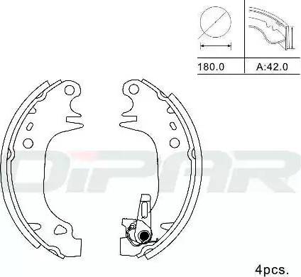 Ditas DPB1020 - Комплект тормозных колодок, барабанные autospares.lv